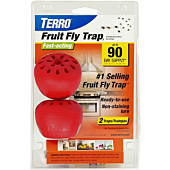 TERRO T2502 Ready-to-Use Indoor Fruit Fly Killer and Trap with Built in Window - 2 Traps + 90 day Lure Supply