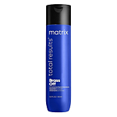 MATRIX Total Results Brass Off Color Depositing Blue Shampoo | Refreshes Hair & Neutralizes Brassy Tones in Lightened Brunettes | For Color Treated Hair