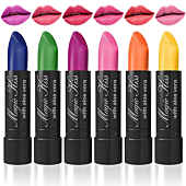 Pack of 6 Magic Kiss Color Changing Aloe Vera Lipstick Set Made in USA (Colors of Aloha 1)