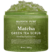 Matcha Green Tea Body Scrub for All Natural Skin Care - Exfoliating Multi Purpose Body and Facial Scrub Moisturizes and Nourishes Face and Skin - 10 oz - Great Gift for Her