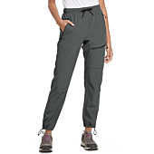 BALEAF Women's Hiking Pants Quick Dry Lightweight Elastic Waist Water Resistance Joggers Casual Pant for Summer Steel Gray Medium