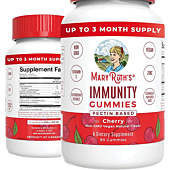 Mary Ruth's 5-1 Immunity Gummies with Elderberry for Kids & Adults | Cherry | Pectin Based | Vegan | 90 Count