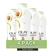 Olay Ultra Moisture Body Wash with B3 and Avocado Oil, 22 Fl Oz  (Pack of 4)