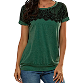 Womens Casual Shirts Summer, Short Sleeve Tops for Women Summer T-Shirts Green M