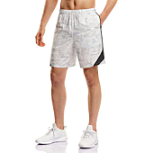 TSLA DRST Men's Active Running Shorts, 7 Inch Basketball Gym Training Workout Shorts, Quick Dry Athletic Shorts with Pockets, Rear Zip Pocket Shorts Arctic Camo, Small