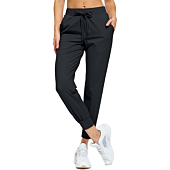 Libin Women's Joggers Pants Athletic Sweatpants with Pockets Running Tapered Casual Pants for Workout,Lounge, Black M