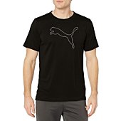 PUMA mens Performance Cat Tee T Shirt, Black, Large US