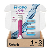 Schick Hydro Silk TrimStyle Moisturizing Razor for Women with Bikini Trimmer and 3 Refills
