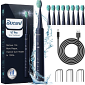 Ducard V7 Pro Electric Toothbrush for Adults– Rechargeable Toothbrush 12 Modes & 9 Brush Heads - 3 Hr Charge Last 60 Days Ultra Sonic Toothbrush for Adults (Navy Blue)