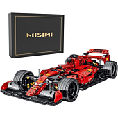 MISINI 1100PCS Technik Building Blocks Racing Car Formula F1 Model ,1:10 MOC Creative Building Block Sports car, Compatible with Lego Technology. (Red)