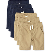 The Children's Place Boys Pull On Jogger Shorts, Flax/Tidal 6 Pack, 18
