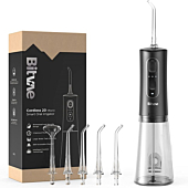 Bitvae Water Flosser Professional for Teeth , Portable 300ML Water Teeth Cleaner Picks , 3 Cleaning Modes 6 Jet Tips , IPX7 Waterproof , USB Rechargeable Water Dental Picks for Cleaning