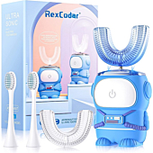 Ultrasonic Kid's U-Shaped Electric Toothbrush, IPX7 Waterproof, Five Cleaning Modes, 60S Smart Reminder (Cartoon Astronaut, Ages 2-12)…
