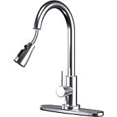 Kitchen-Faucets，Kitchen Faucet with Pull Down Sprayer-Out Kitchen Sink Faucet Offers Efficient Cleaning for -Stainless Steel-Factory Outlet Faucet