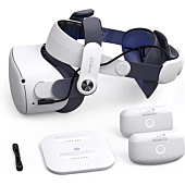 BOBOVR M2 Plus Head Strap Twin Battery Combo,Compatible with Quest 2,Recirculating Power Supply System,Dual Battery Pack + Magnetic Charging Dock