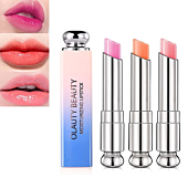 Minfei 3 Pcs Color Changing Lipstick Long Lasting Lip Balm Waterproof Moisturizing Lip Gloss Temperature Change Matte Nude Lipstick Non-Stick Cup Not Fade Lip Care for Women