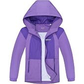 Girls Rain Jacket Hood Lightweight Waterproof Raincoat Rain Coats for Girls Kids
