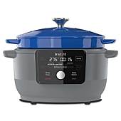 Instant Pot, 6-Quart 1500W Electric Round Dutch Oven, 5-in-1: Braise, Slow Cook, Sear/Sauté, Cooking Pan, Food Warmer, Enameled Cast Iron, Free App With 50 Recipes, Perfect Wedding Gift, French Blue