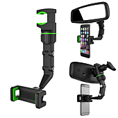 360° Car Rearview Mirror Mount Stand Holder for Cell Phone and Gps, 2023 New Universal Adjustable Phone Holder, Can Be Fixed and Adjusted Automobile Cradles, Suitable for All Phone Models (Green)