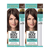 L'Oreal Paris Magic Root Rescue 10 Minute Root Hair Coloring Kit, Permanent Hair Color with Quick Precision Applicator, 100 percent Gray Coverage, 4 Dark Brown, 2 count