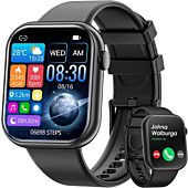 Smartwatch (Answer/Make Calls), 2023 Newest 1.85 Inch Fitness Tracker, Heart Rate/Sleep Monitor/Pedometer/Calories, Multiple Sports Modes, Waterproof Women's Men's Fitness Watch for Android iPhone