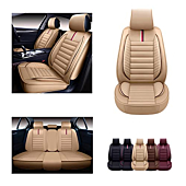 AUTO Car Seat Covers Accessories Full Set Premium Nappa Leather Cushion Protector Universal Fit for Most Cars SUV Pick-up Truck, Automotive Vehicle Auto Interior Decor