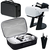 VR Oculus Quest 2 Case Accessary, Travel Case for Oculus Quest 2 with Multiple Oculus Quest 2 Accessories, Carrying Case for Oculus Quest 2/Elite Head Strap/Halo Strap/Oculus Go Accessory Case