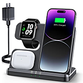 New Wireless Charging Station 3 in 1 Wireless Charger for iPhone 14 13 12 11 Pro Max/X/8 Charging Station for Multiple Devices for Apple Watch Ultra SE 8 7 6 5 4 3 2 for AirPods Pro 3 2