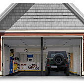 Garage Door Screen For 2 Car 16x7FT, Magnetic Screen Garage with Retractable Fiberglass Mesh and Heavy Duty Weighted Bottom, Easy Assembly & Pass, Hands Free Screen Door w/ 40 Magnets for Garage/Patio