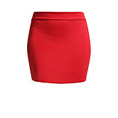 NE PEOPLE Women's Mini Skirt – Stretch Knit Bodycon Slim Fit Pencil Solid Skirts Made in USA NEWSK09 Red S