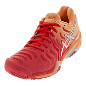 ASICS Women's Gel-Resolution 7 Tennis Shoes, 8.5, RED Alert/Silver
