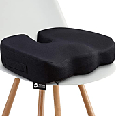 5 STARS UNITED Seat Cushion Pillow for Office Chair - Memory Foam Chair Pad - Tailbone, Sciatica, Lower Back Pain Relief - Lifting Cushion for Car, Wheelchair, School Chair