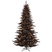 Vickerman 10' Black Fir Artificial Christmas Tree, Warm White Dura-lit LED Lights, Seasonal Indoor Home Decor
