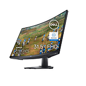 Dell S3222HG 32-inch 165Hz Curved Gaming Monitor - Full HD (1920 x 1080) Display, 1800R Curvature, AMD FreeSync, 4ms Grey-to-Grey Response Time (Super Fast Mode), 16.7 Million Colors - Black