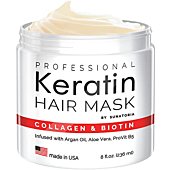 Professional Keratin Hair Mask - Made in USA - Nourishment Treatment for Hair Repair & Beauty - Biotin Collagen Coconut Oil & Pro-Vitamin B5 Protein Mask - Hair Vitamin Complex for All Hair Types