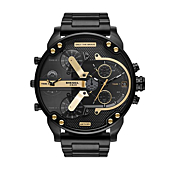 Diesel Men's 57mm Mr. Daddy 2.0 Quartz Stainless Steel Chronograph Watch, Color: Black (Model: DZ7435)