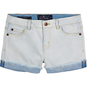 Lucky Brand Girls' Big 5-Pocket Cuffed Stretch Denim Shorts, Riley Bella wash, 12