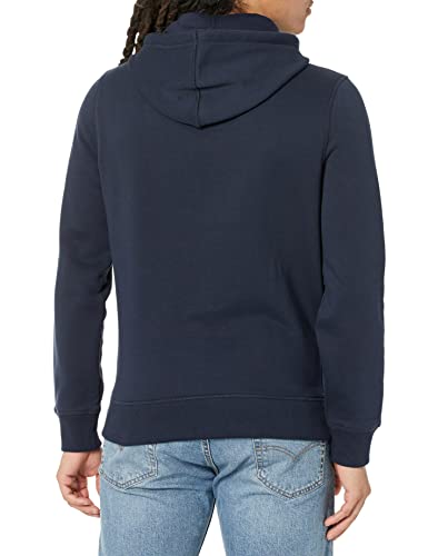 Tommy Hilfiger mens Flag Stripe Hoodie Hooded Sweatshirt, Sky Captain, Medium US