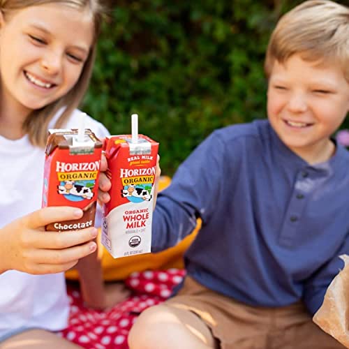 Organic Shelf-Stable Whole Milk boxes, Horizon Whole Milk Single Serve, 8.0 Fl oz (Pack of 6) Bundled with a Betrulight fridge Magnet