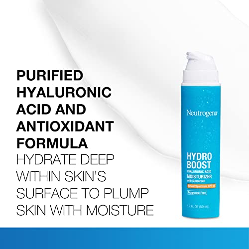Neutrogena Hydro Boost Face Moisturizer with SPF 50, Hydrating Facial Suncreen Lotion, Non-Comedogenic and Fragrance-Free, 1.7 Oz