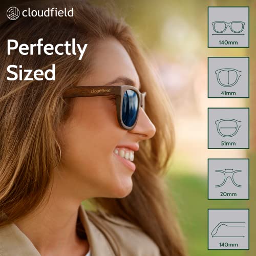 Stylish wood frame sunglasses with polarized lenses for men and women.