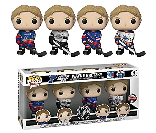 889698357913 Pop! Hockey NHL Vinyl Figure 4-Pack Wayne Gretzky All Teams (Fanatics Exclusive)