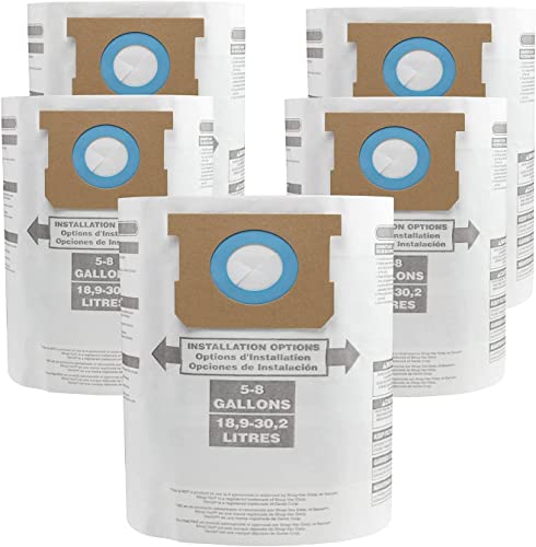 ALYYDBG Shop Vac Bags, 5-pack, compatible with Type E, H, VF2004, VHBS.