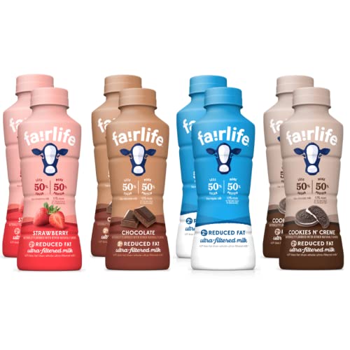 Fairlife 2% Ultra-Filtered Milk Assorted Variety Pack - 14oz - High 23g Protein (8 Pack) In Sanisco Box