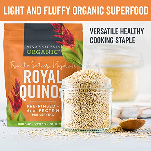 Organic Quinoa (4 lb) - Gluten Free and Vegan Complete Plant Protein, Easy to Use Source of Fiber and Iron, USDA Organic and Pre Washed, Non-GMO Whole Grain Rice and Pasta Substitute