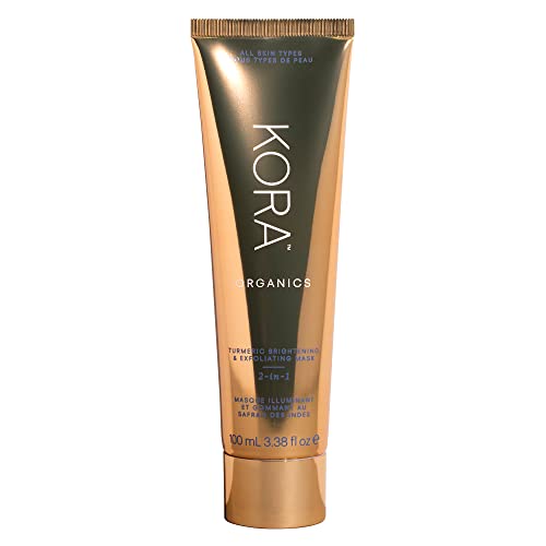 KORA Organics Turmeric Brightening & Exfoliating Mask | Polish & Illuminate | Certified Organic | Cruelty Free | 3.38 fl oz