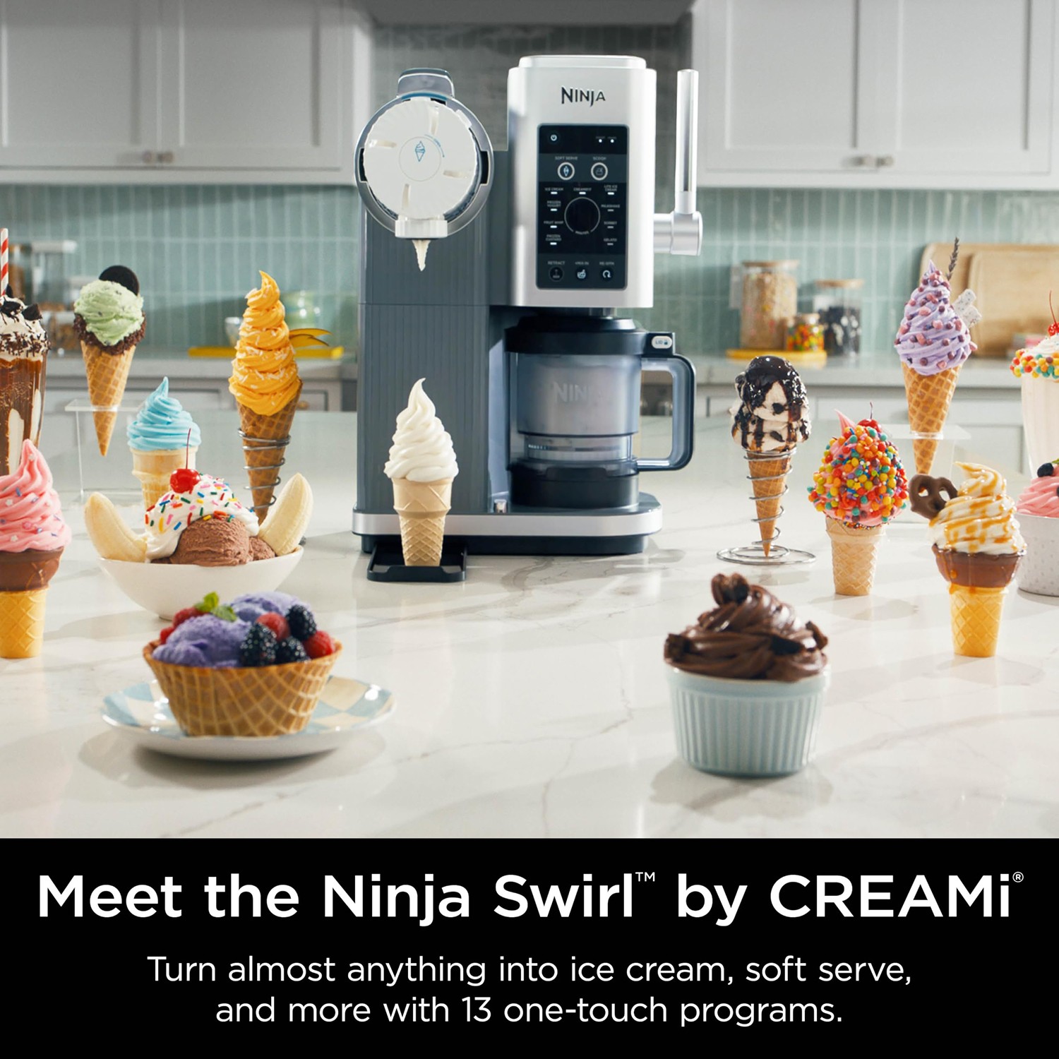 Ninja CREAMi Swirl 13-in-1 Soft Serve Ice Cream Machine - NC701 - Buy from eBay for $271.00