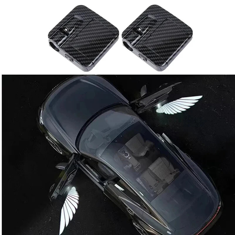 2Pcs Angel Wings Auto Wireless Welcome Lamp Car LED Door Light Projectors Logo