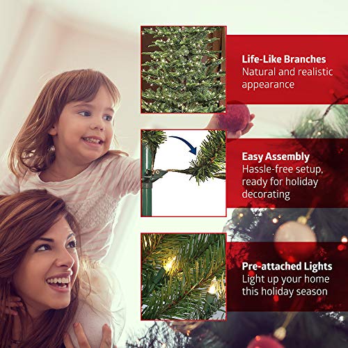 Pre-Lit Aspen Fir Artificial Christmas Tree with 700 UL Listed Clear Lights Green in the Living Room
