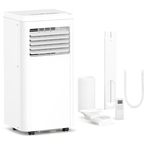 ZAFRO 8,000 BTU Portable Air Conditioners, 4 Modes Portable AC Unit with Fast Cooling/Energy Efficient/Remote/24Hrs Timer for Bedroom/Dorms/Indoor Rooms, White